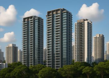 Modern Singapore condo towers and skyline representing new property launches and investment opportunities