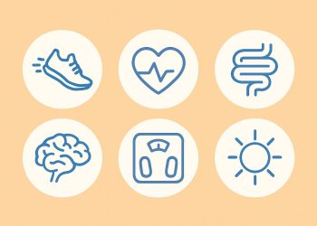 Person walking in place at home for health, exercise, and fitness benefits