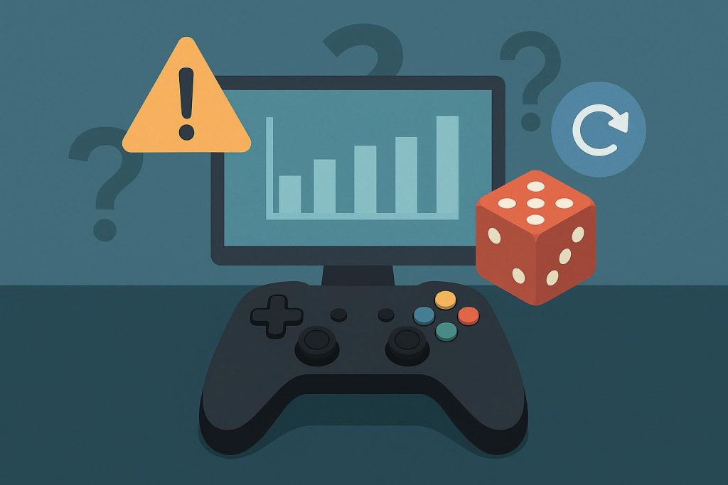 Illustration of online gaming interface highlighting decision-making and risk assessment elements