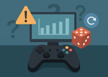 Illustration of online gaming interface highlighting decision-making and risk assessment elements