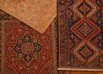 Colorful Persian, vintage, and tribal rugs displayed in a Melbourne home interior setting