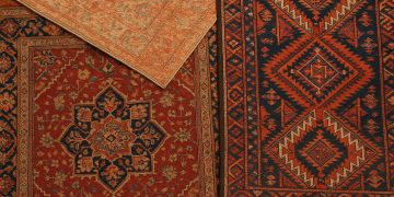 Colorful Persian, vintage, and tribal rugs displayed in a Melbourne home interior setting