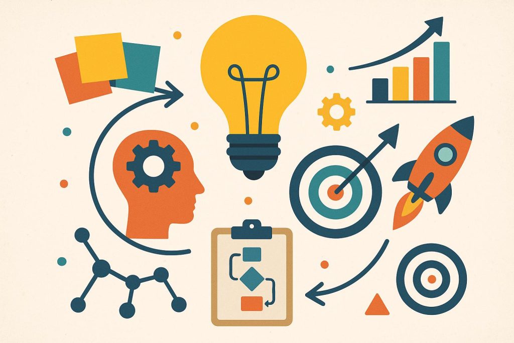 Modern workspace showcasing creativity and innovation inspired by design thinking principles